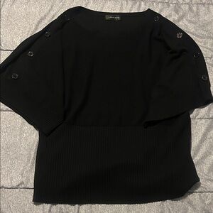 Cable & Gauge Black Sweater with Button Detail